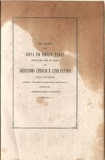 Nel giorno che Sofia ed Emilia Parra giuravano fede di spose ad Alessandro Cipriani e Luigi Fantoni questi componimenti Lorenzo Caramelli e Giuseppe Montanelli offrivano a dimostrazione d'affetto