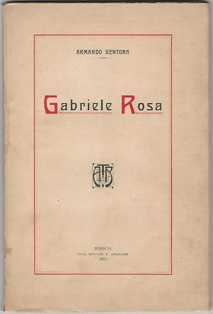 Gabriele Rosa - Armando Ventura - copertina