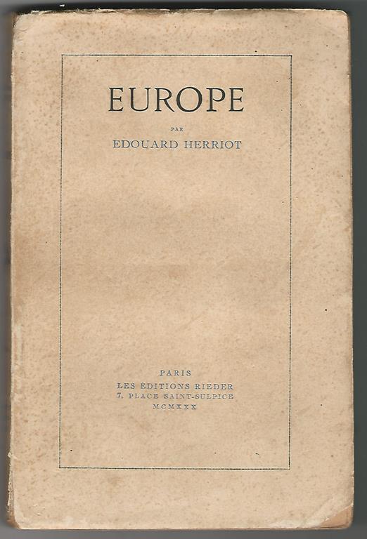 Europe - Eduard Herriot - copertina