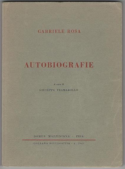 Autobiografie - Gabriele Rosa - copertina