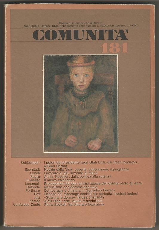 Comunità. Rivista Quadrimestrale Di Informazione Culturale Fondata Da Adriano Olivetti - copertina