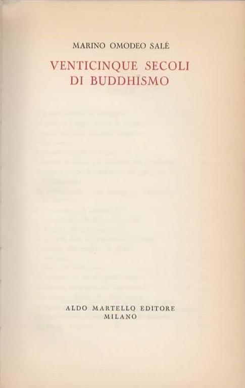 Venticinque secoli di buddhismo - Marino Omodeo Salé - 2