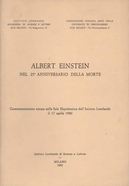 Albert Einstein. Nel 25° anniversario della morte - Enrico Rambaldi - copertina