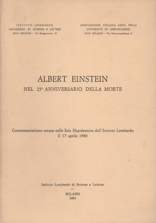 Albert Einstein. Nel 25° anniversario della morte - Enrico Rambaldi - copertina