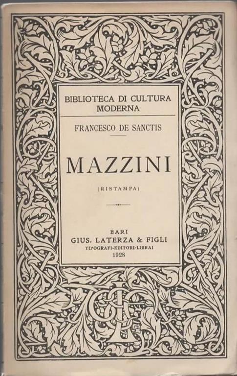 Mazzini. Cinque lezioni (ristampa) - Francesco De Sanctis - copertina