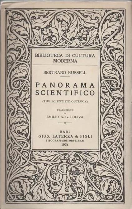 Panorama scientifico. (The scientific outlook) - Bertrand Russell - copertina