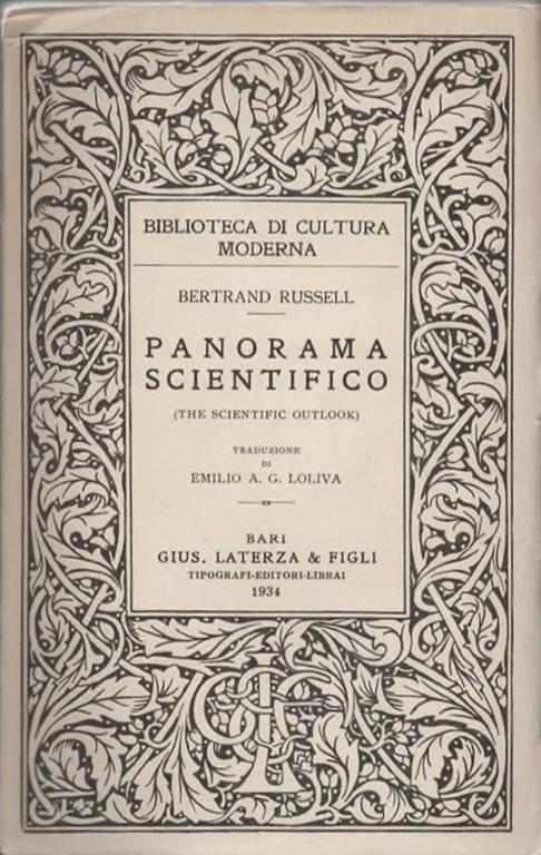 Panorama scientifico. (The scientific outlook) - Bertrand Russell - copertina