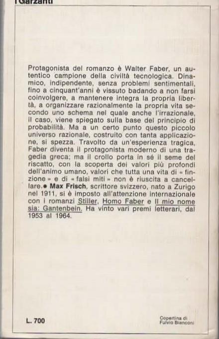 Homo Faber. Resoconto - Max Frisch - 2