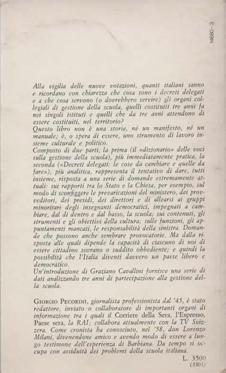 Dizionario della scuola democratica. Guida pedagogica, storica e giuridica alla gestione sociale della scuola - Giorgio Pecorini - 2