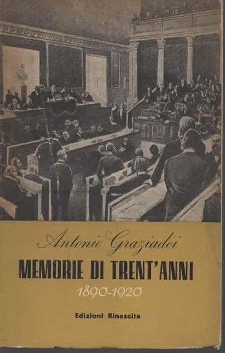 Memorie di trent' anni (1890-1920) - Antonio Graziadei - copertina
