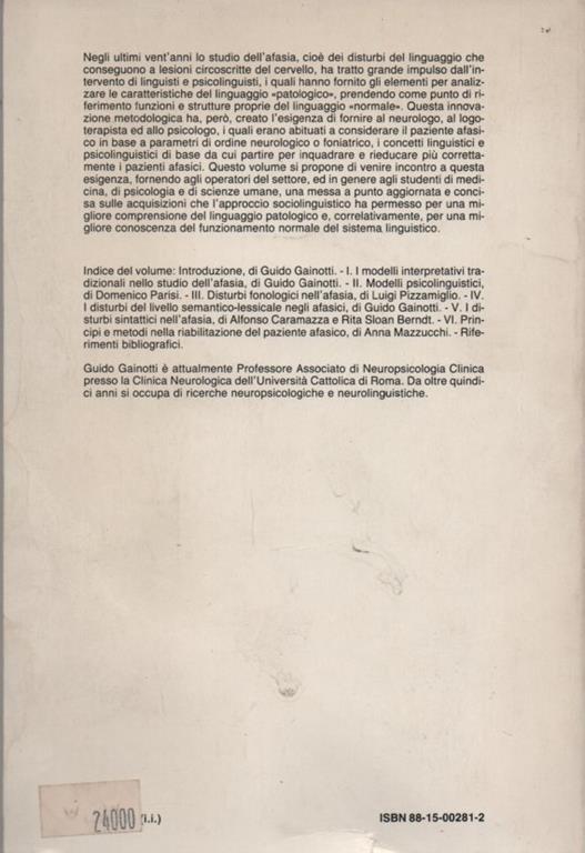 Struttura e patologia del linguaggio. A cura di Guido Gainotti - 2