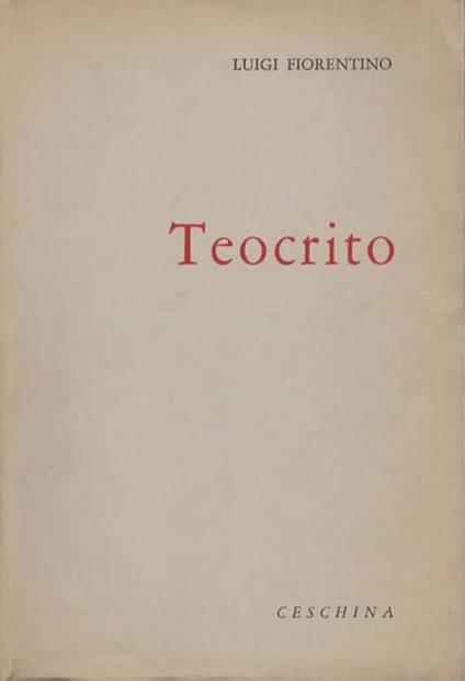 Teocrito - Luigi Fiorentino - copertina