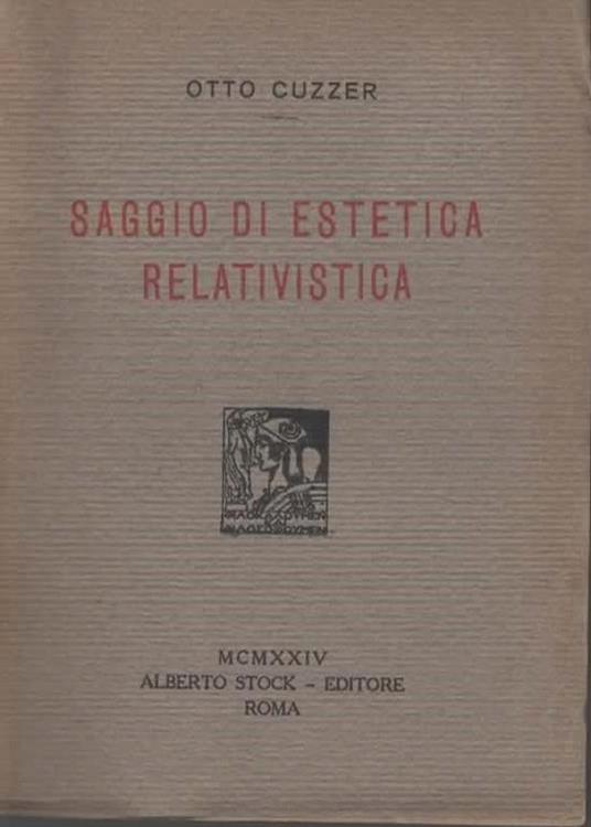 Saggio di estetica relativistica - Otto Cuzzer - copertina