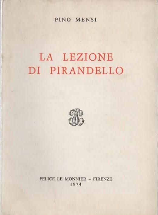 La lezione di Pirandello - Pino Mensi - copertina