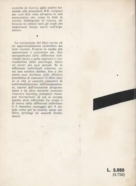 Apprendimento e differenze individuali. Centro di ricerche e sviluppo sull'apprendimento della Università di Pittsburgh. A cura di Mauro Laeng - 2