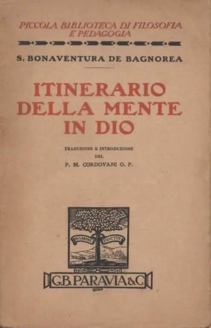 Itinerario della mente in Dio - copertina