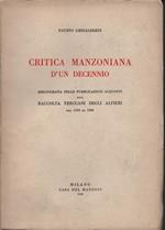 Critica Manzoniana d'un decennio. Bibliografia delle pubblicazioni acquisite alla Raccolta Treccani degli Alfieri dal 1939 al 1948