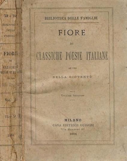 Fiore di Classiche Poesie Italiane vol. II - copertina