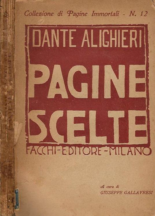 Pagine scelte - Dante Alighieri - copertina