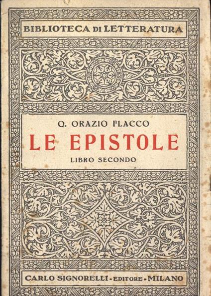 Le epistole. Libro secondo - Q. Flacco Orazio - copertina