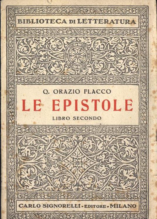 Le epistole. Libro secondo - Q. Flacco Orazio - copertina