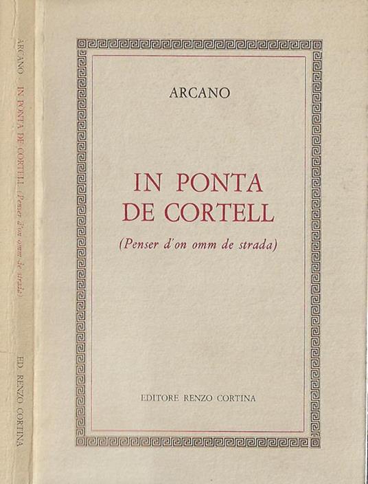 In ponta de cortell. (Penser d’on omm de strada) - Arcano - copertina