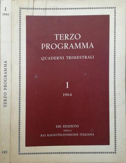 Terzo programma. Quaderni trimestrali, 1, 1964 - copertina
