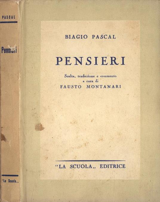 Pensieri - Blaise Pascal - copertina