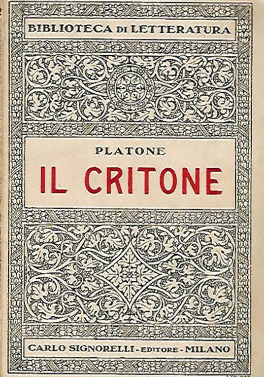 Il Critone - Platone - copertina