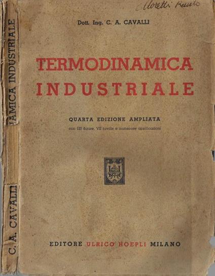 Termodinamica industriale - Carlo A. Cavalli - copertina