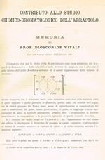 Contributo allo studio chimico-bromatologico dell'abrastolo. Estratto da Memorie della R.Accademia delle Scienze dell'Istituto di Bologna anno 1908 serie VI tomo V fascicoli 1 e 2