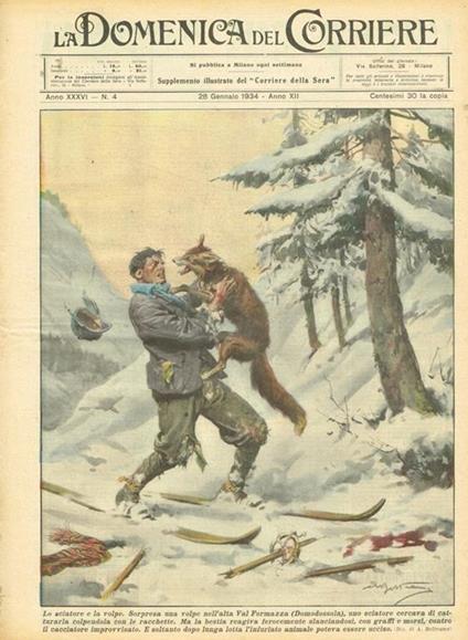 La Domenica del Corriere. Anno XXXVI n.4, 28 gennaio 1934 - copertina