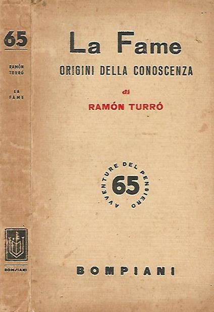 La fame. Origini della conoscenza - Ramón Turró - copertina