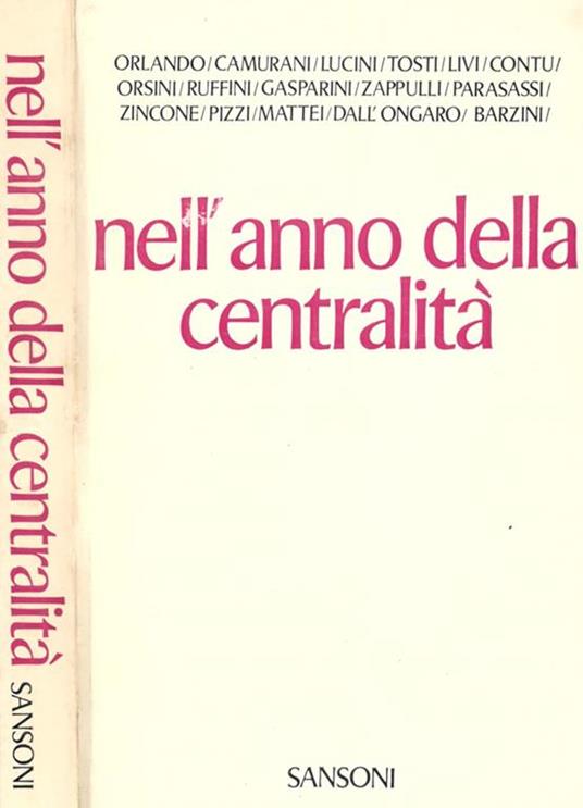 Nell'anno della centralità - copertina