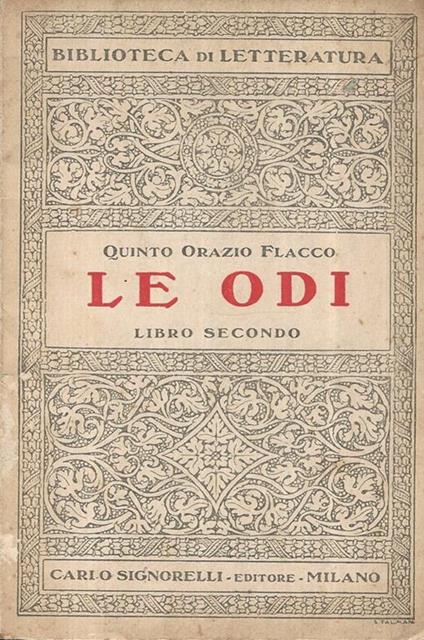 Le Odi Libro Secondo - Q. Flacco Orazio - copertina