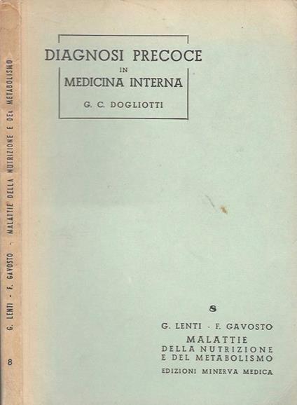 Diagnosi precoce delle malattie della nutrizione e del metabolismo - G. Lenti - copertina