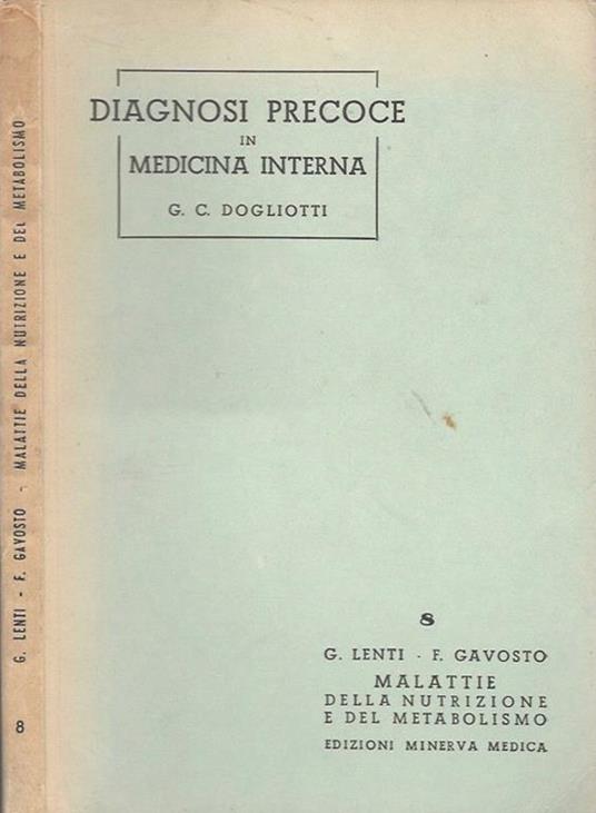 Diagnosi precoce delle malattie della nutrizione e del metabolismo - G. Lenti - copertina