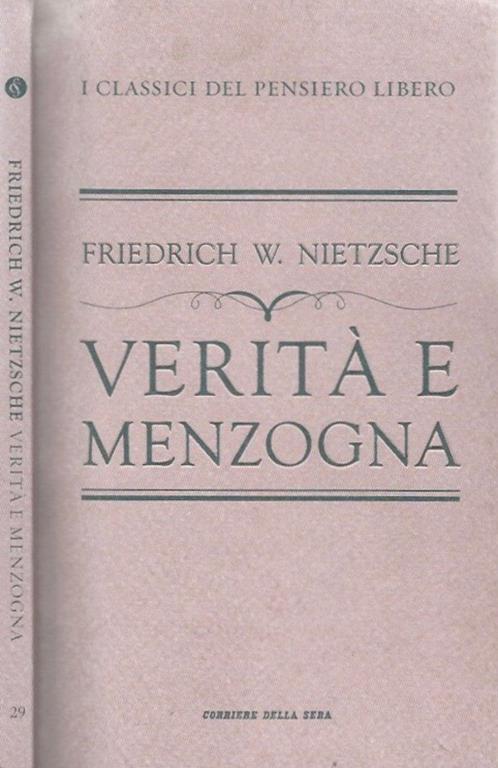 Verità e menzogna - Friedrich Nietzsche - copertina