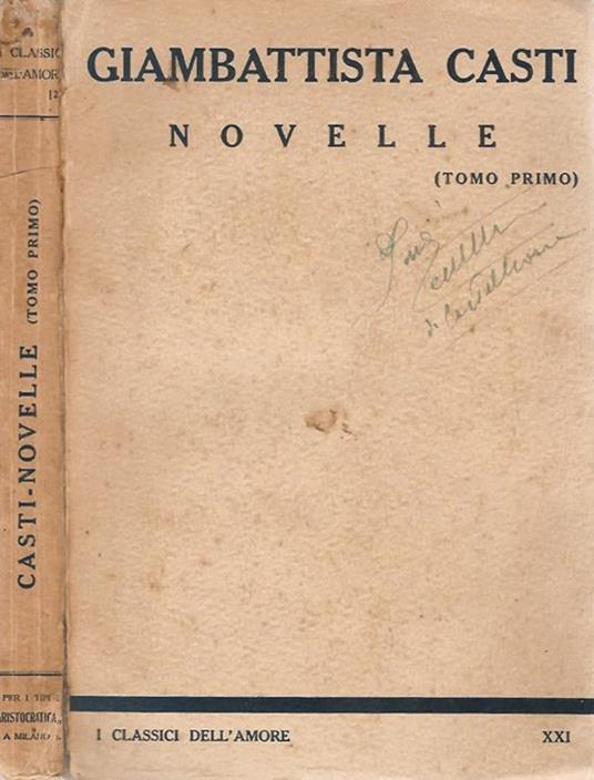 Novelle tomo primo - Giambattista Casti - copertina