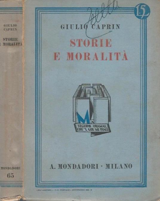 Storie e moralità - Giulio Caprin - copertina