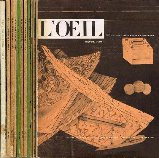 L' Oeil. Revue d'Art mensuelle - Année 1957 - copertina