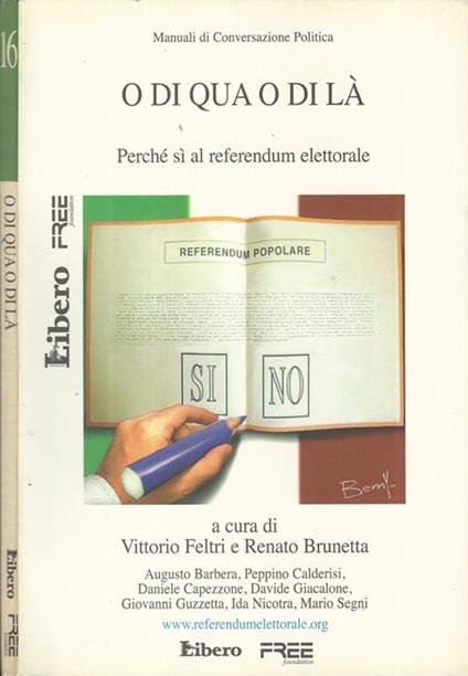 O di qua o di là. Perchè sì al Referendum Elettorale - copertina