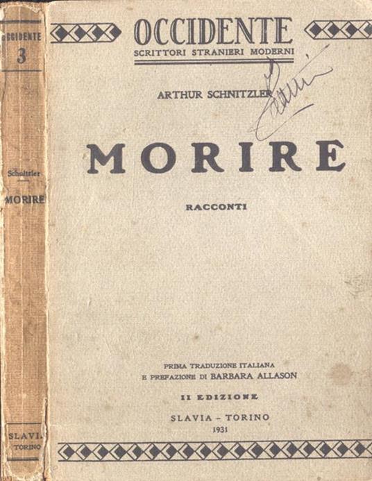 Morire - Arthur Schnitzler - copertina