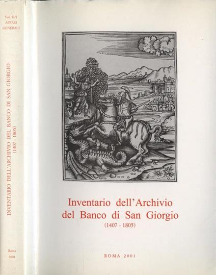 Inventario dell'archivio del Banco di San Giorgio (1407-1805) - copertina