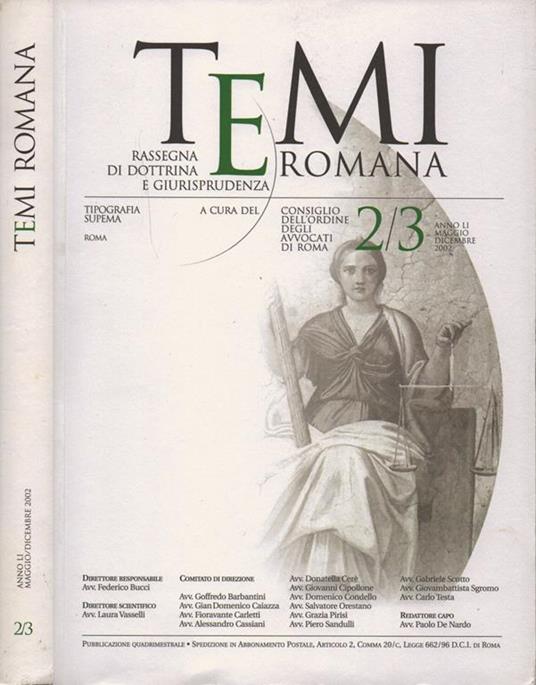 Temi Romana. Rassegna di dottrina e giurisprudenza - copertina