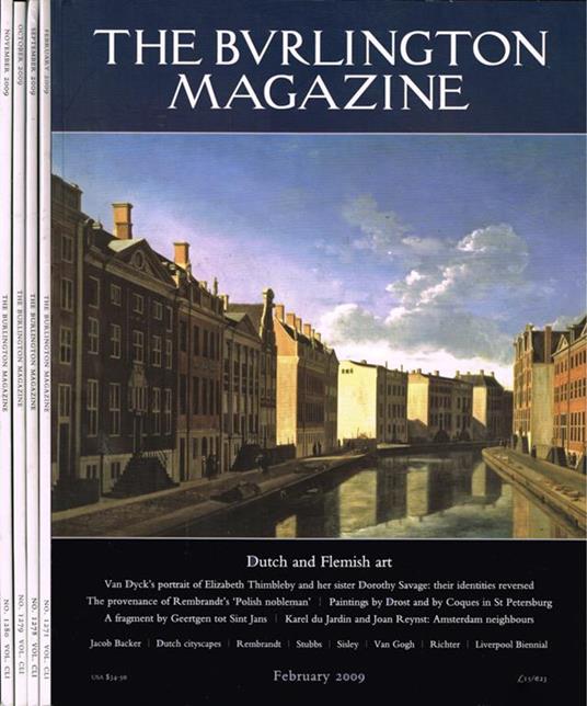 The Burlington Magazine. Vol. CLI - 2009 - copertina
