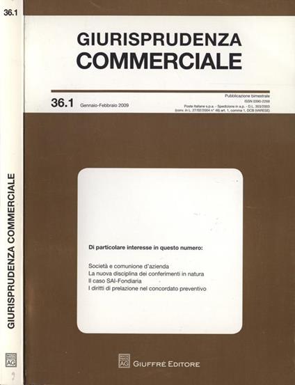 Giurisprudenza commerciale n. 36. 1 - copertina