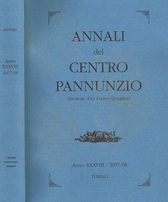 Annali Del Centro Pannunzio. 2007-08 Di: Pier Franco Quaglieni - copertina