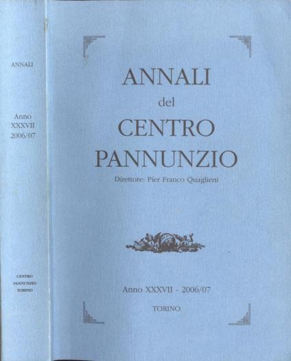 Annali del Centro Pannunzio - Anno XXXVII 2006 - 2007 - copertina