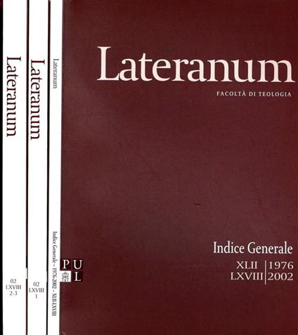 Lateranum N.I Ii Iii Del 2002. Facolta' Di Teologia - copertina